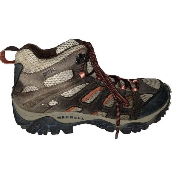 Merrell Moab Bungee Cord Women’s J88790 Brown Ankle Hiking Boots Size 8.5 trail - Picture 7 of 12